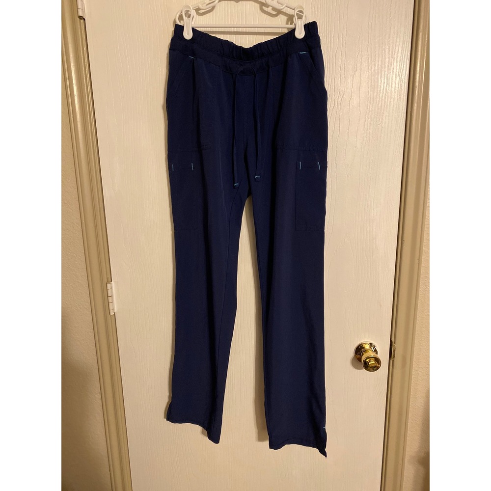 FIGS Livingston Basic Scrub Pants Indigo Blue Small Drawstring Straight 0207
